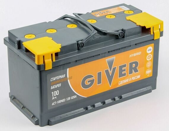 GIVER 100Ач  820A (353X175X190)
